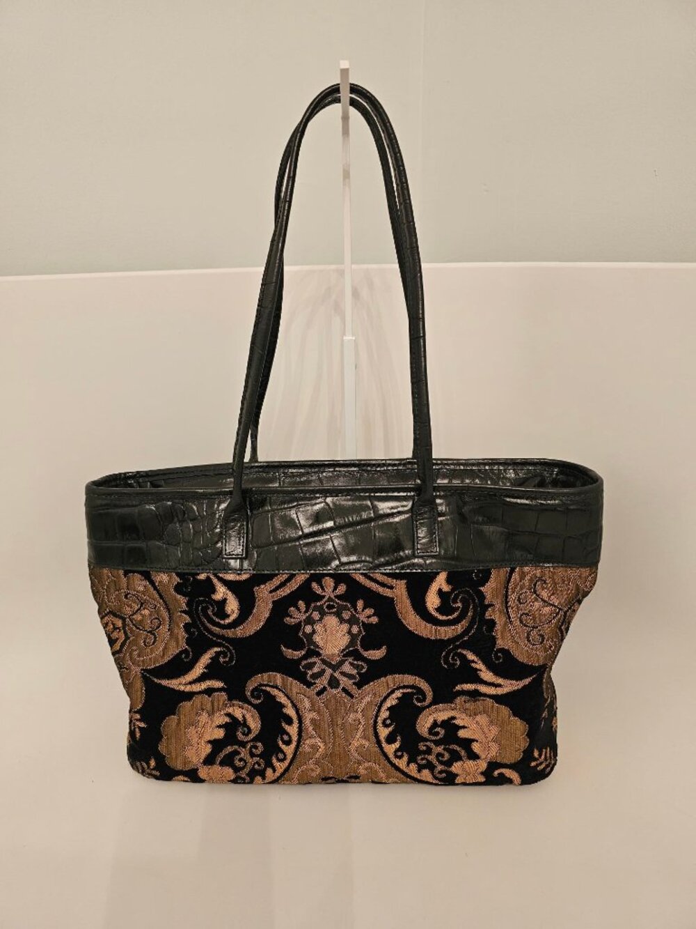 Brighton Baroque Tapestry Tote - Black/Gold/Bronze